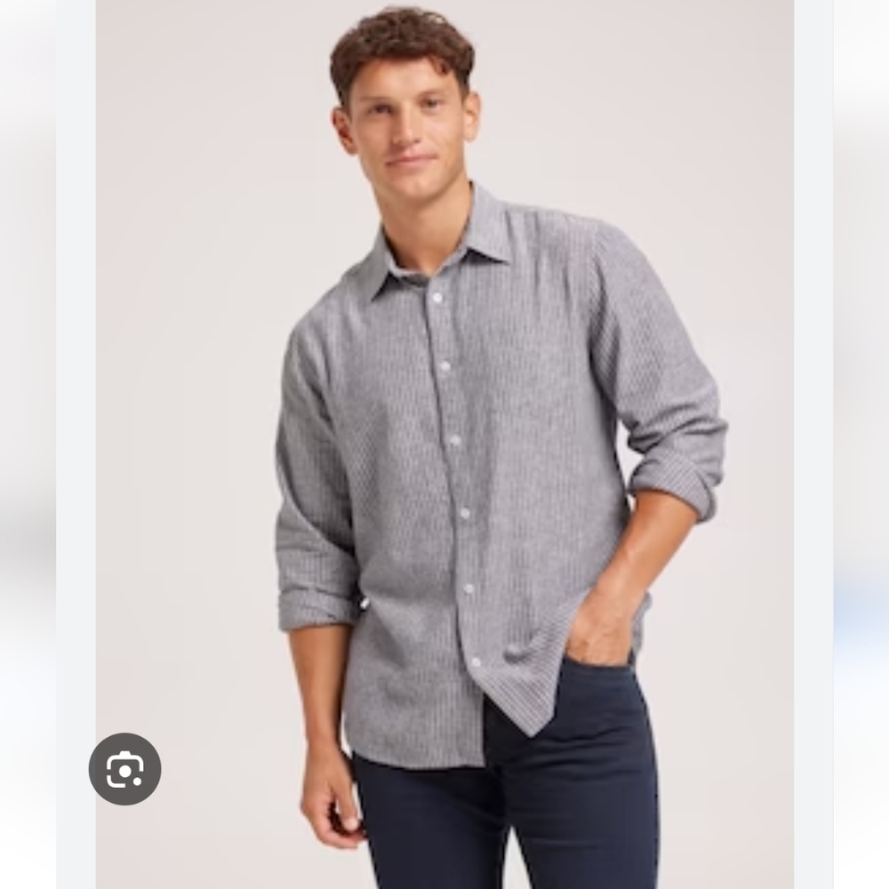 #1219 Esquire striped button down 17 1/2  34/35